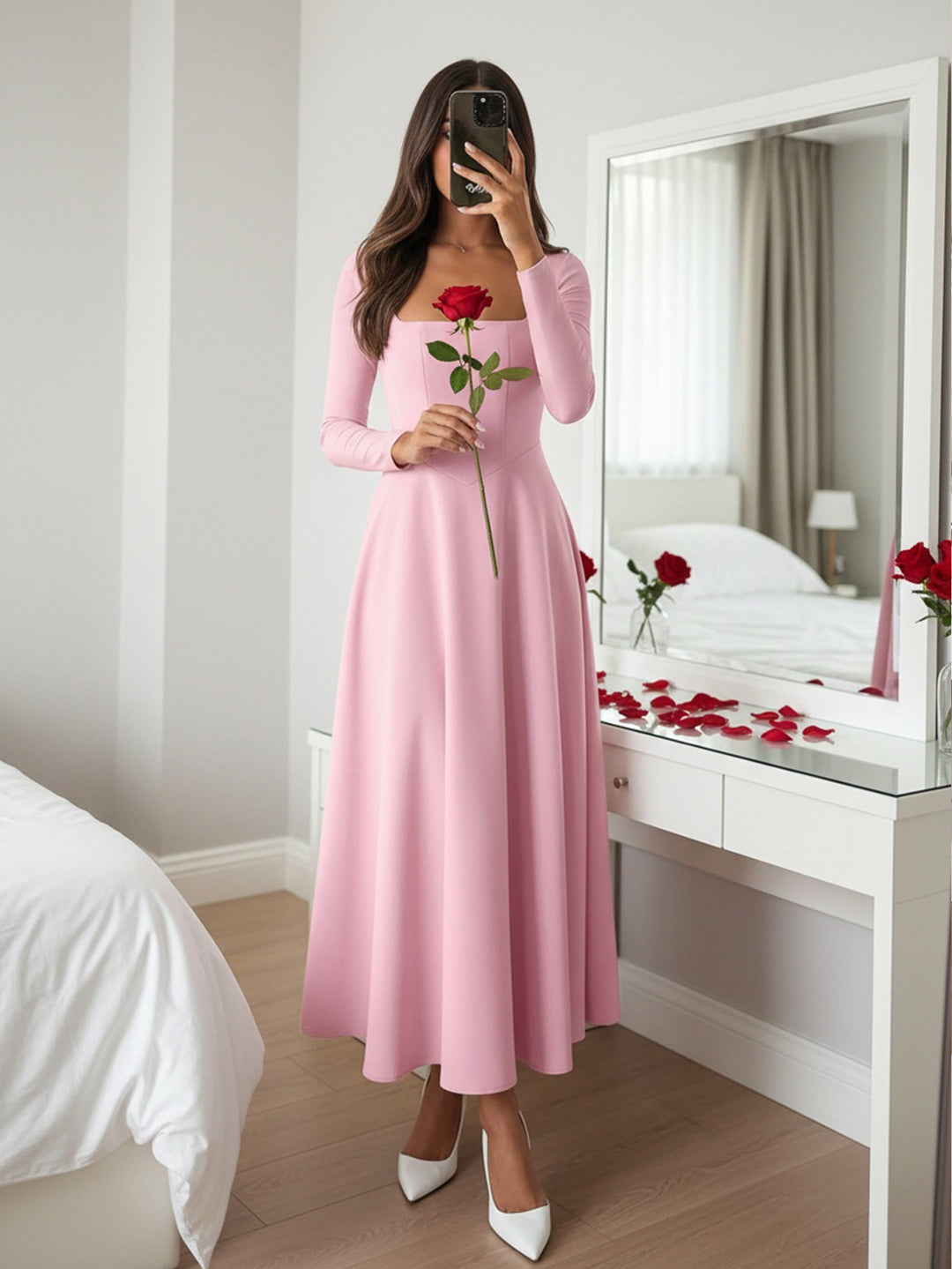 Rochie maxi SHEIN, roz