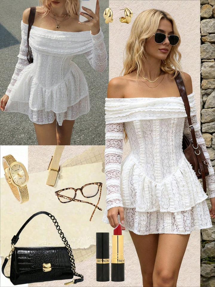 Rochie mini SHEIN, alb
