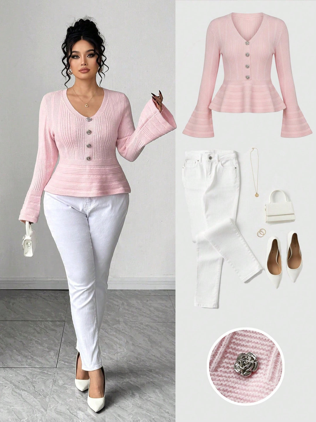Pulover SHEIN, roz