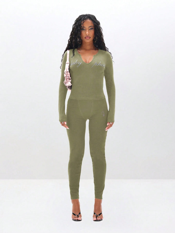 Top SHEIN, kaki