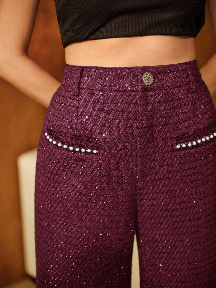 Pantaloni SHEIN, vișiniu