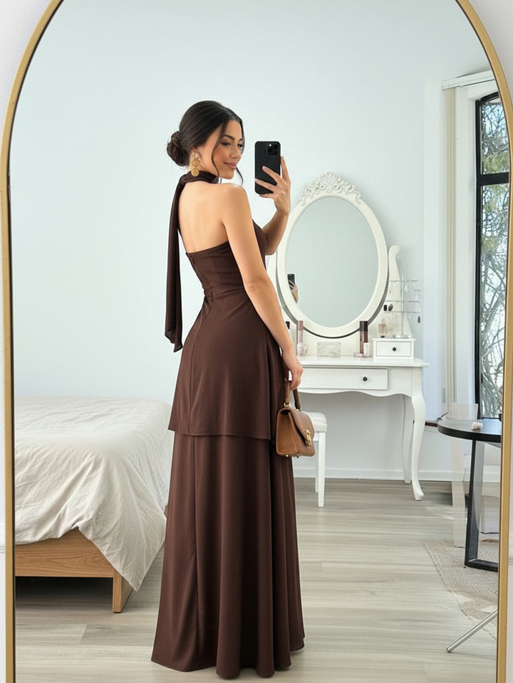 Rochie maxi SHEIN, maro
