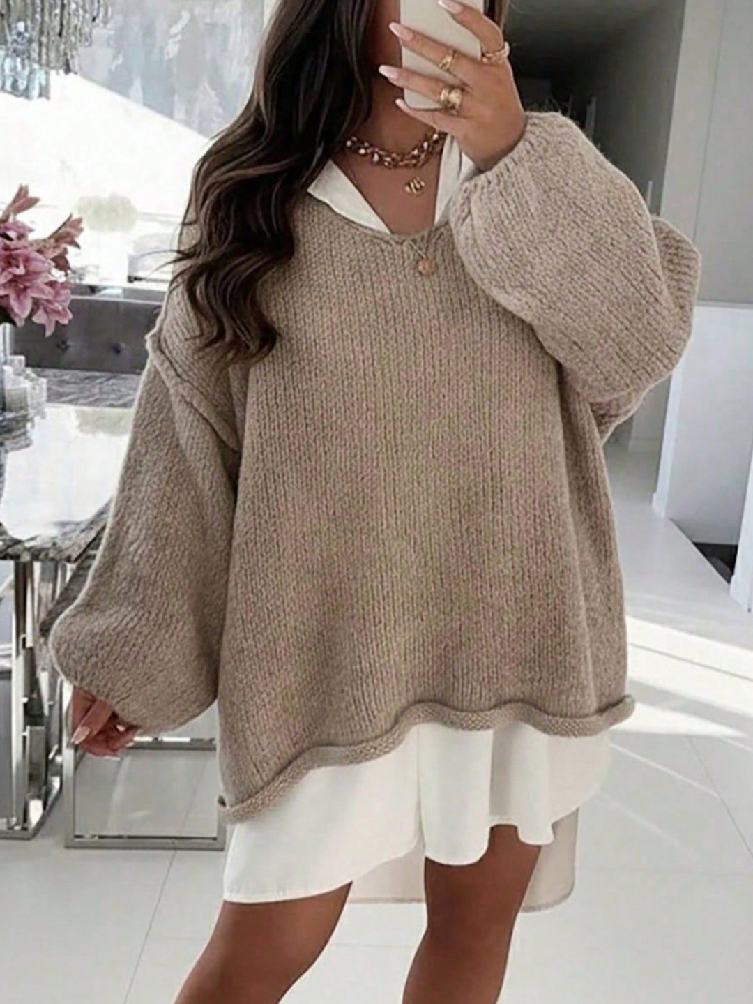 Pulover SHEIN, kaki