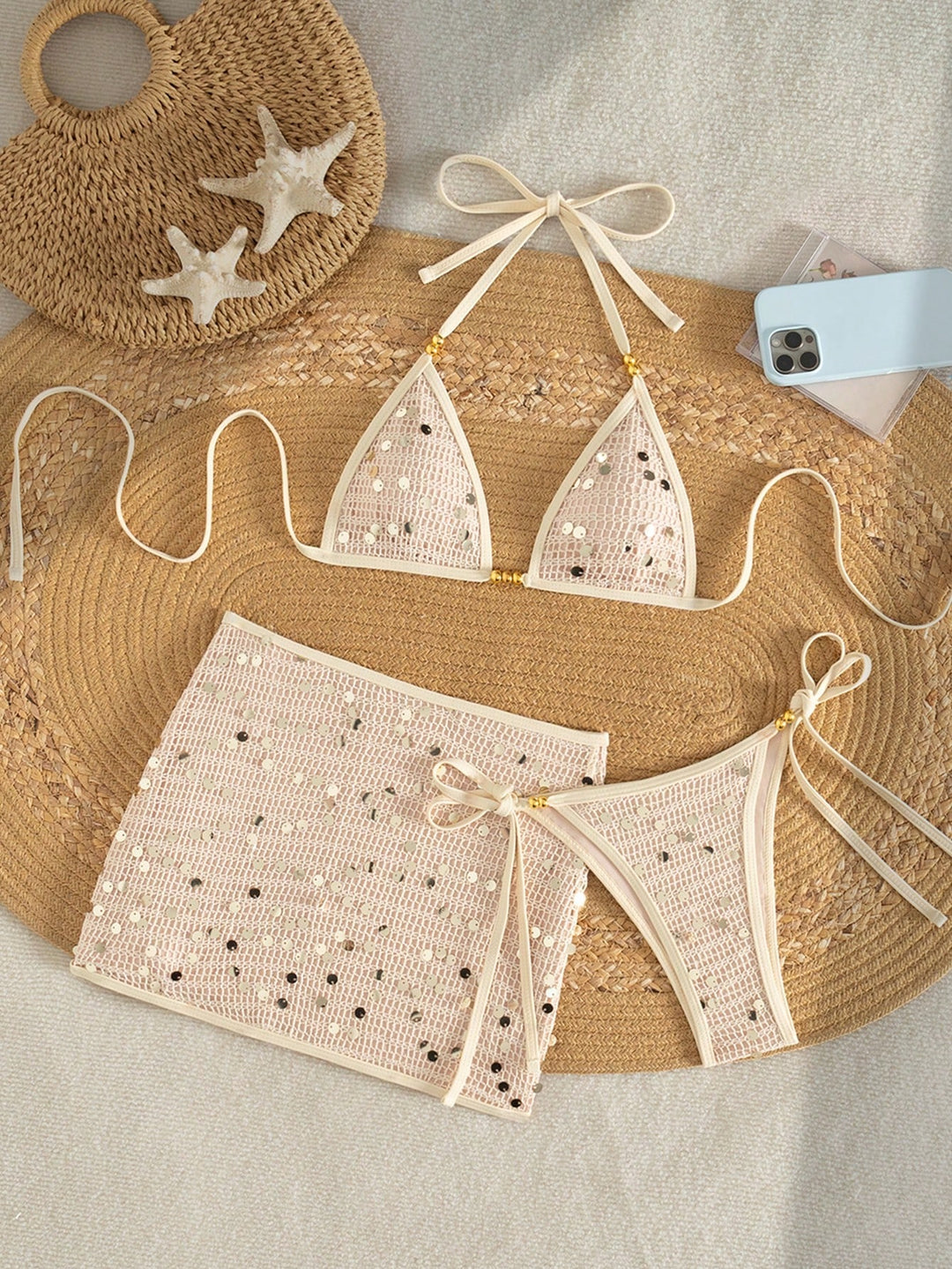 Set costum de baie SHEIN, bej