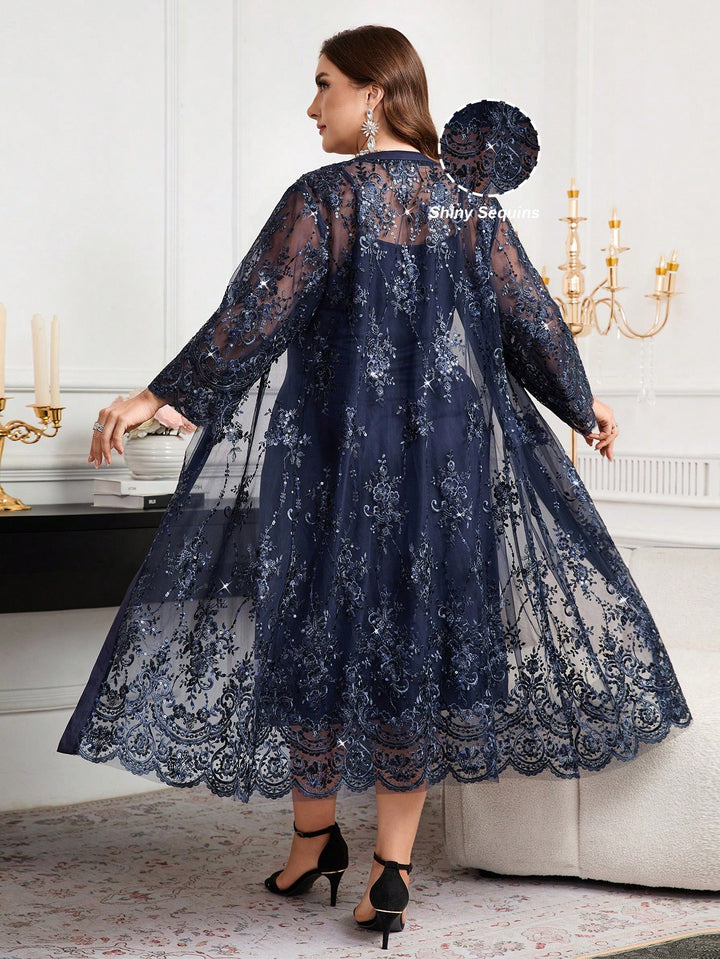 Set rochie și cardigan SHEIN, albastru