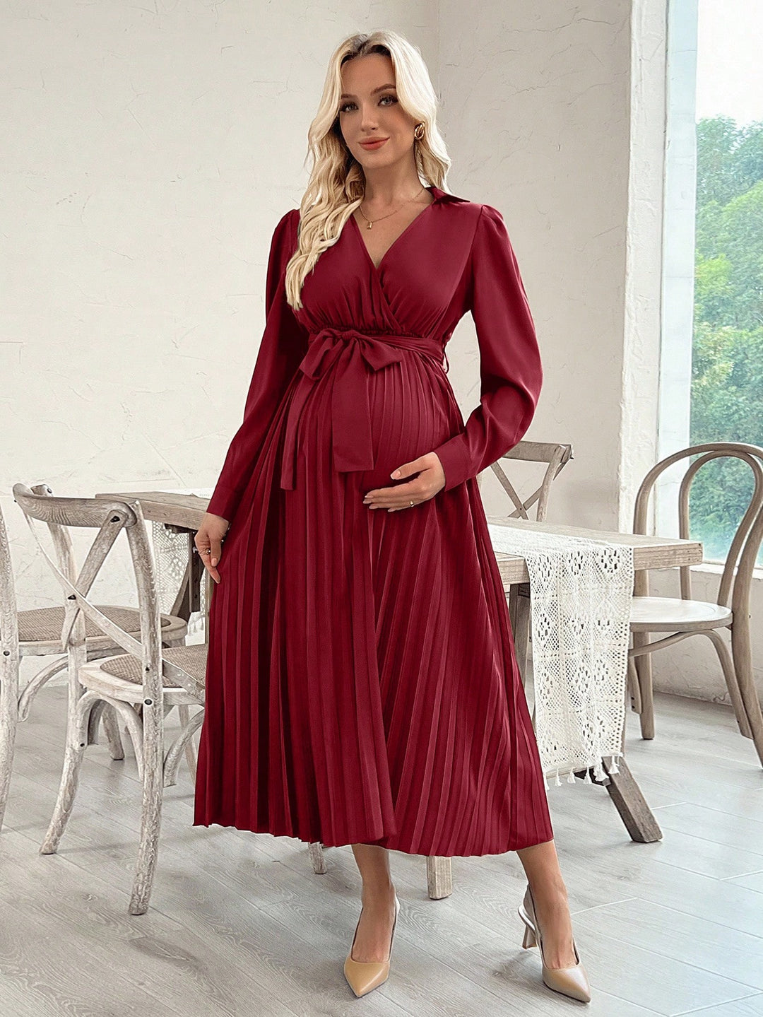 Rochie midi  SHEIN, vișiniu