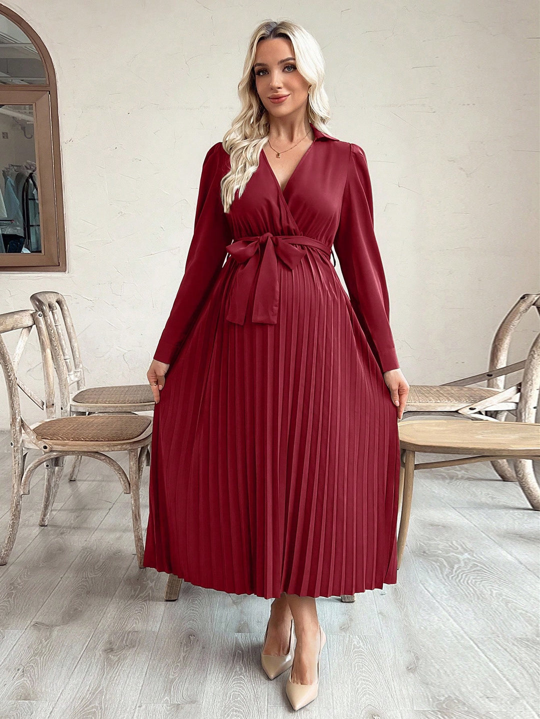 Rochie midi  SHEIN, vișiniu