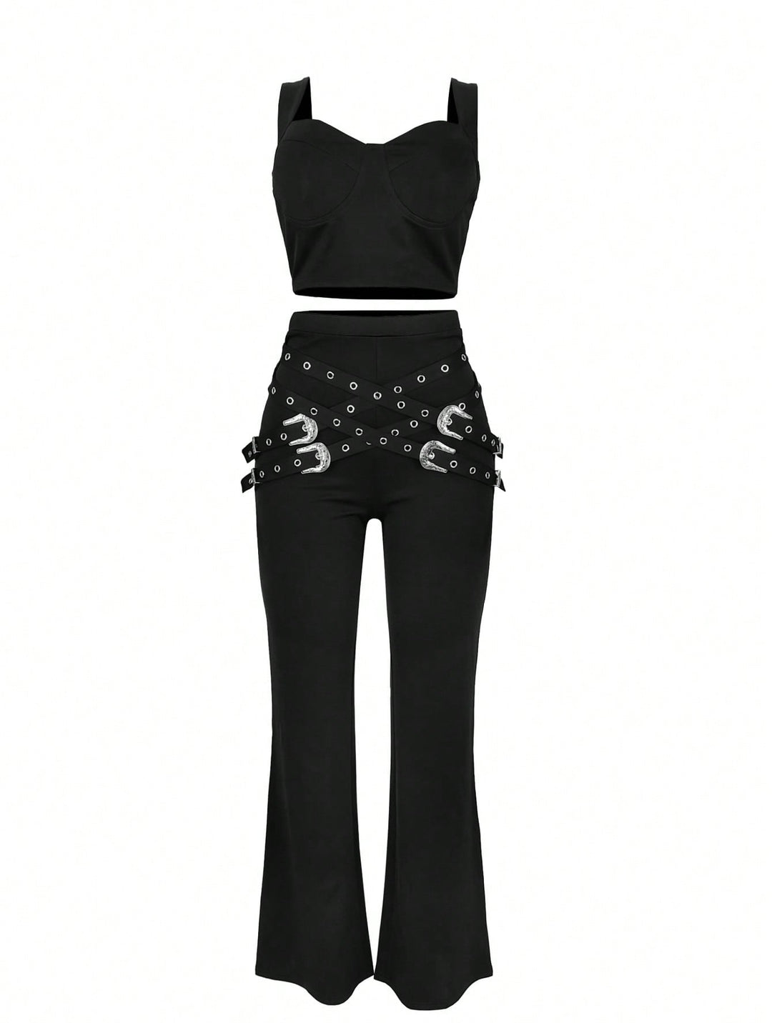 Set de top și fustă SHEIN, negru