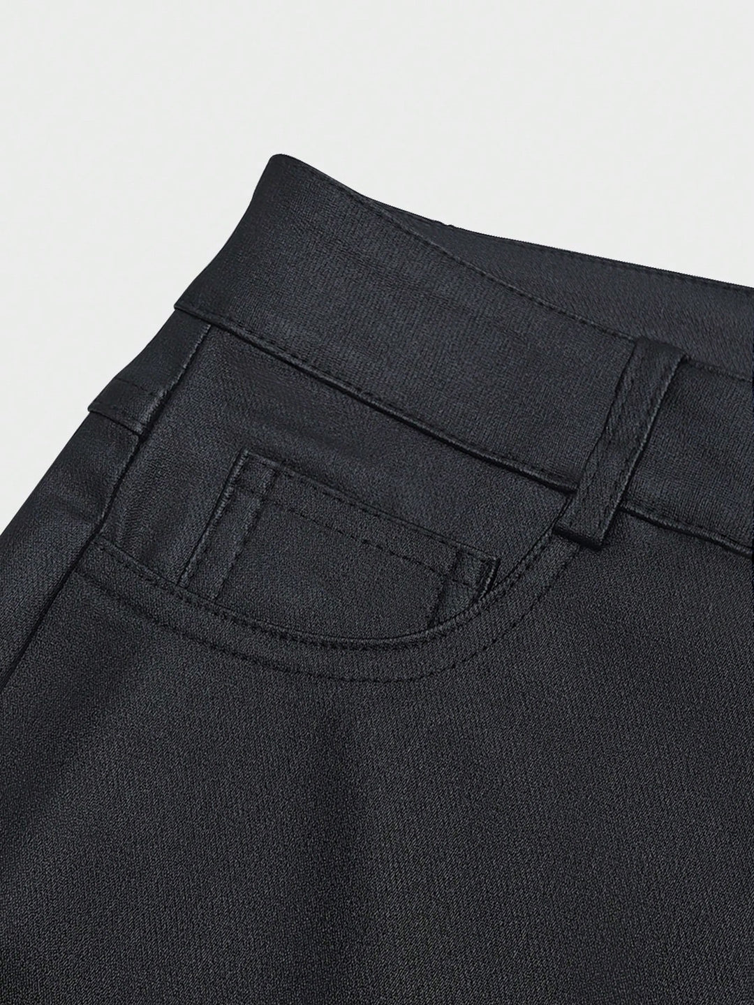 Pantaloni imitație de piele SHEIN, negru