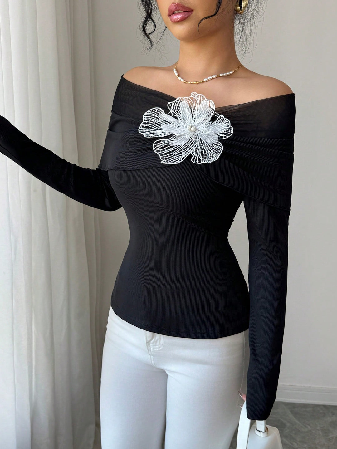 SHEIN blúz, fekete