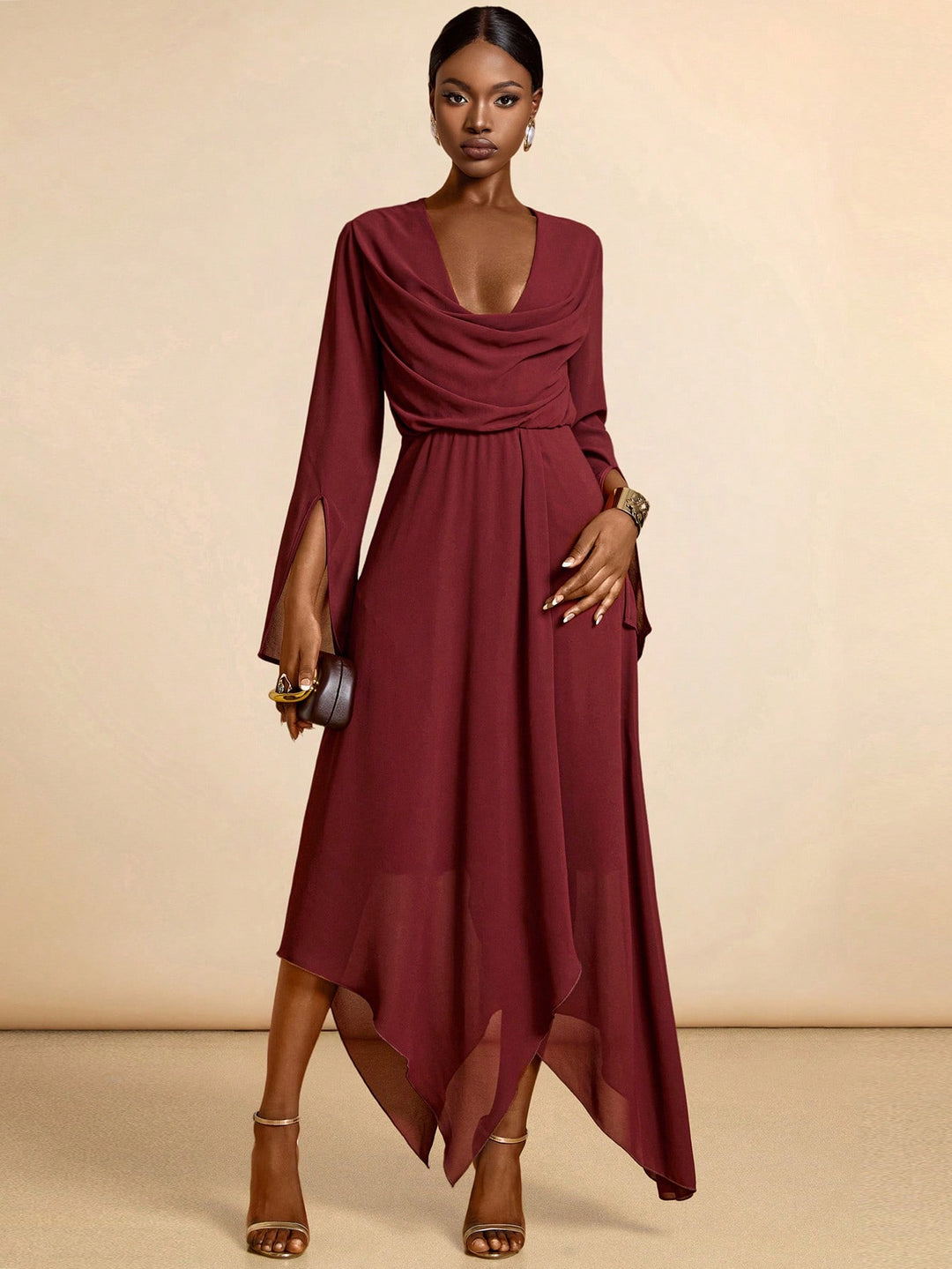 Rochie maxi SHEIN, maro