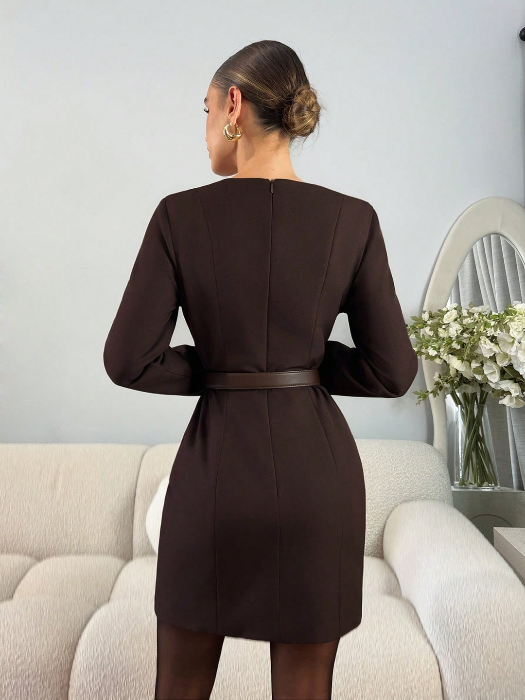 Rochie scurtă SHEIN, maro