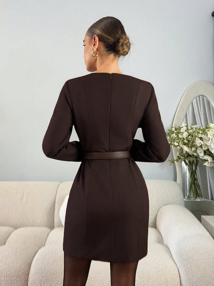 Rochie scurtă SHEIN, maro