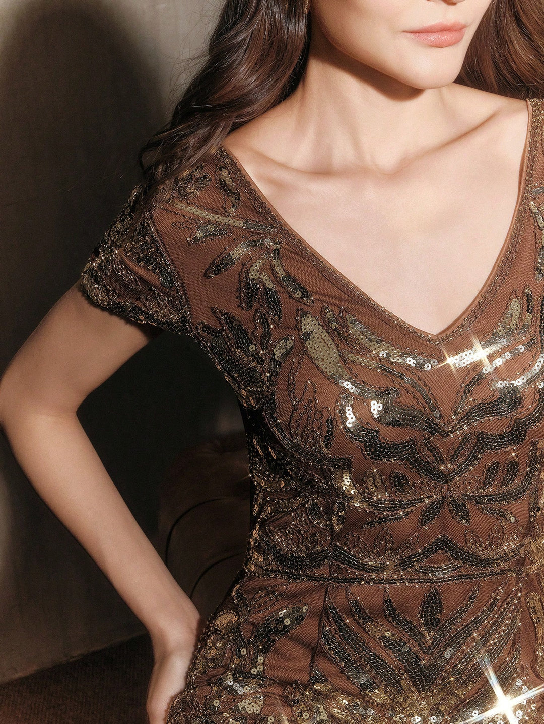 Rochie scurtă SHEIN, maro