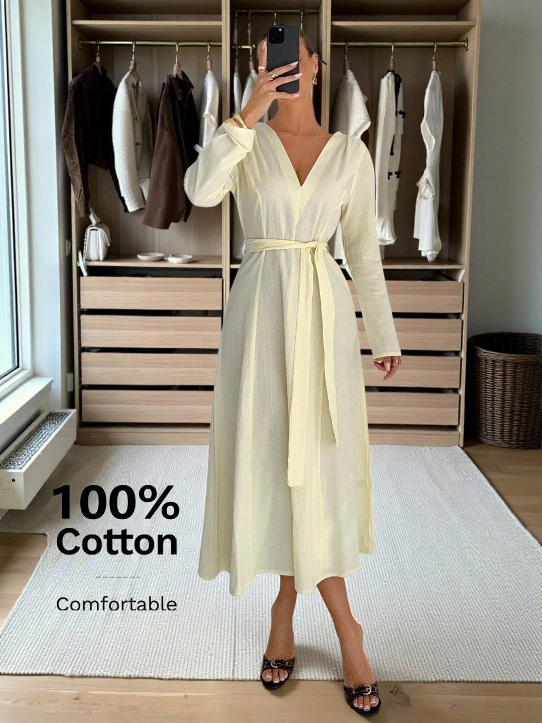 Rochie midi SHEIN, portocaliu