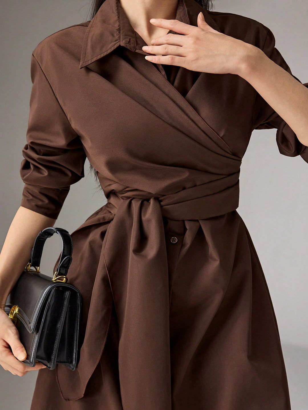 Rochie midi SHEIN, maro