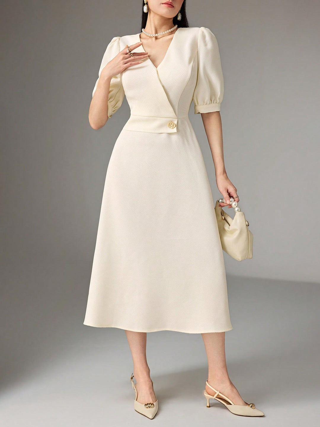 Rochie midi SHEIN, alb