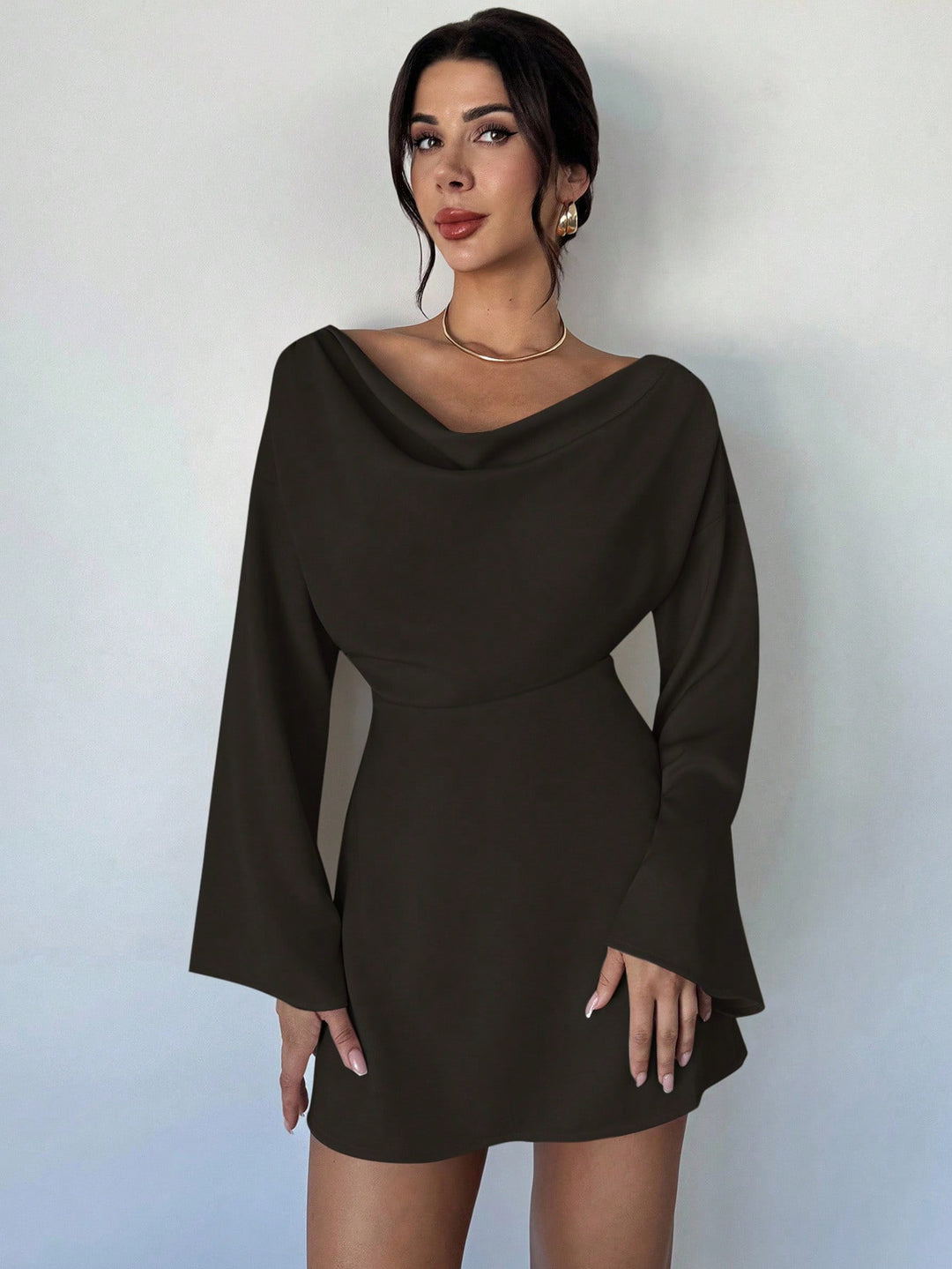SHEIN Mini Dress, Brown