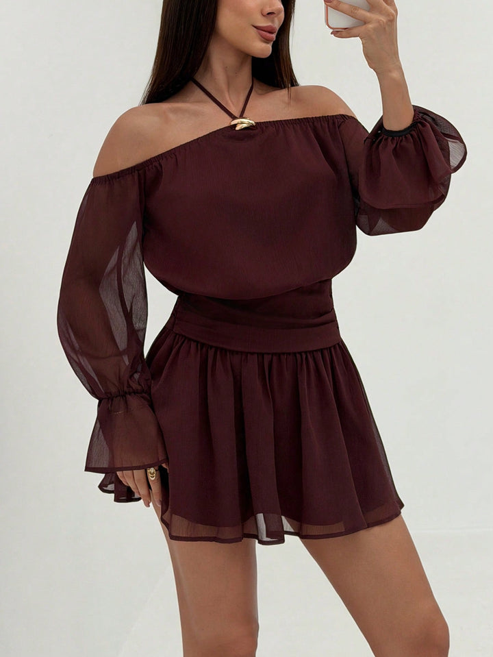 Rochie mini SHEIN, maro