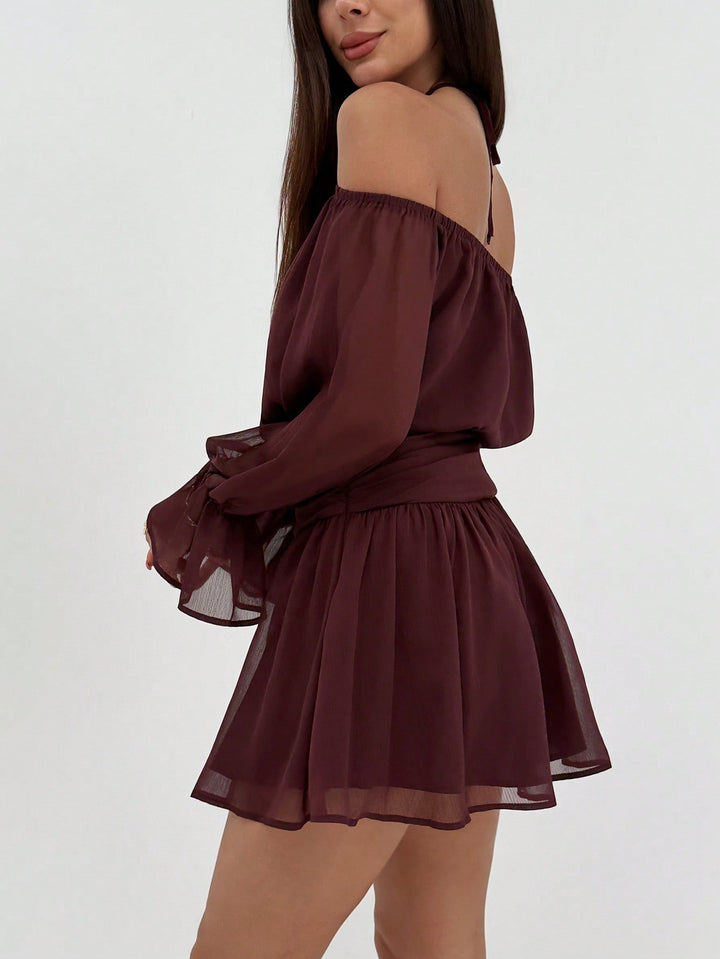Rochie mini SHEIN, maro
