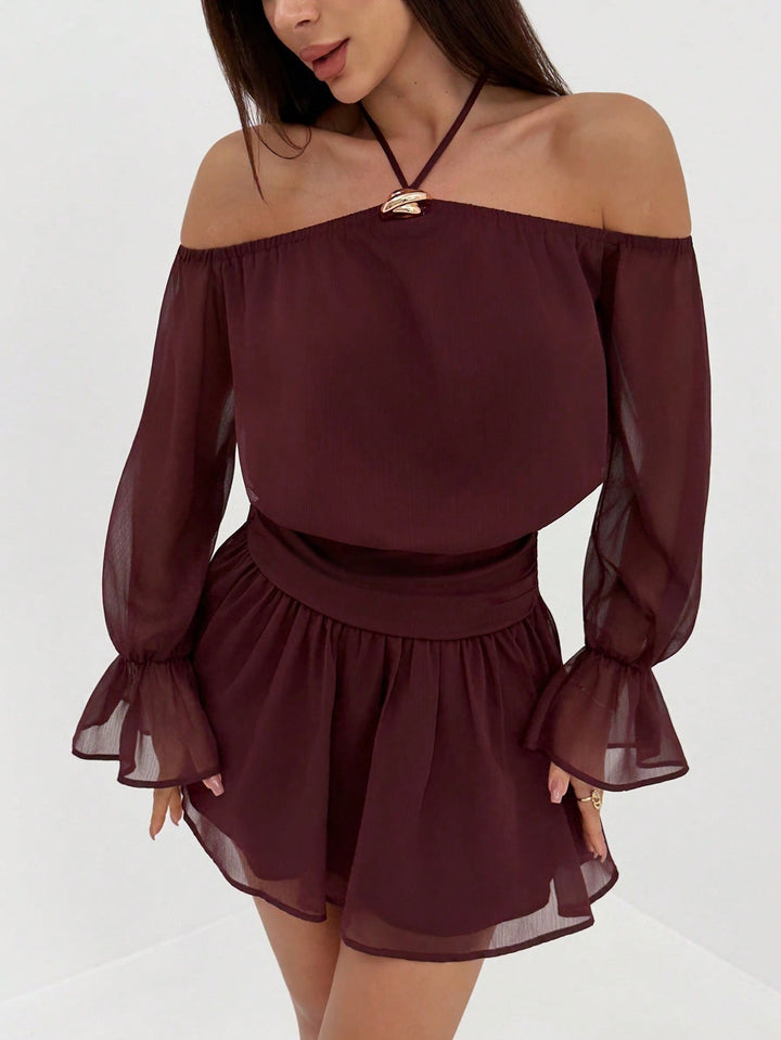 Rochie mini SHEIN, maro