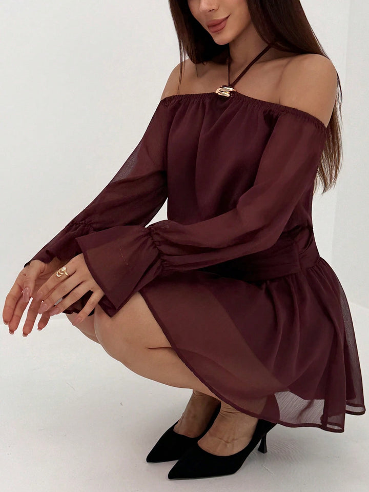 Rochie mini SHEIN, maro