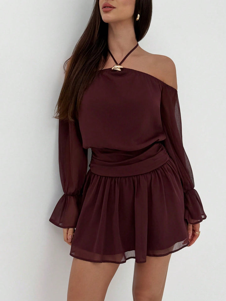 Rochie mini SHEIN, maro