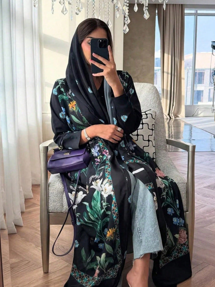 Set caftan și jalabiya SHEIN, negru