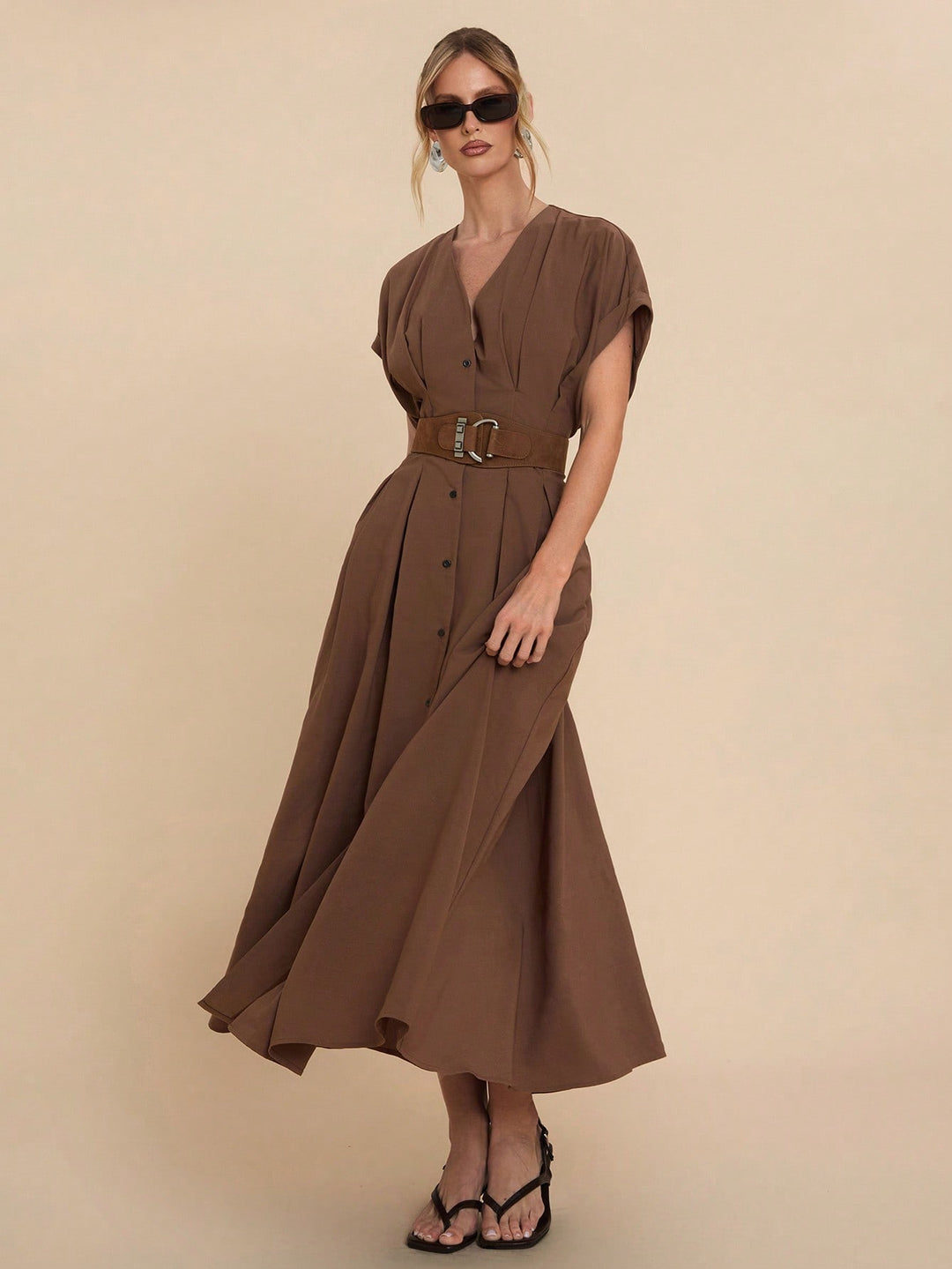 Rochie maxi SHEIN, maro