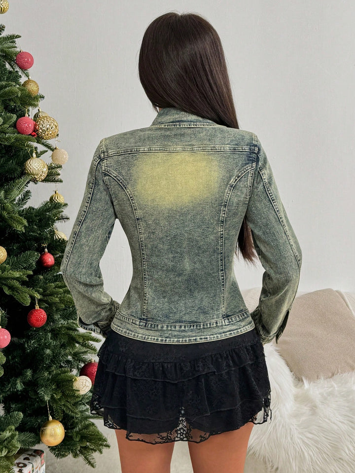 Jachetă denim SHEIN, albastru