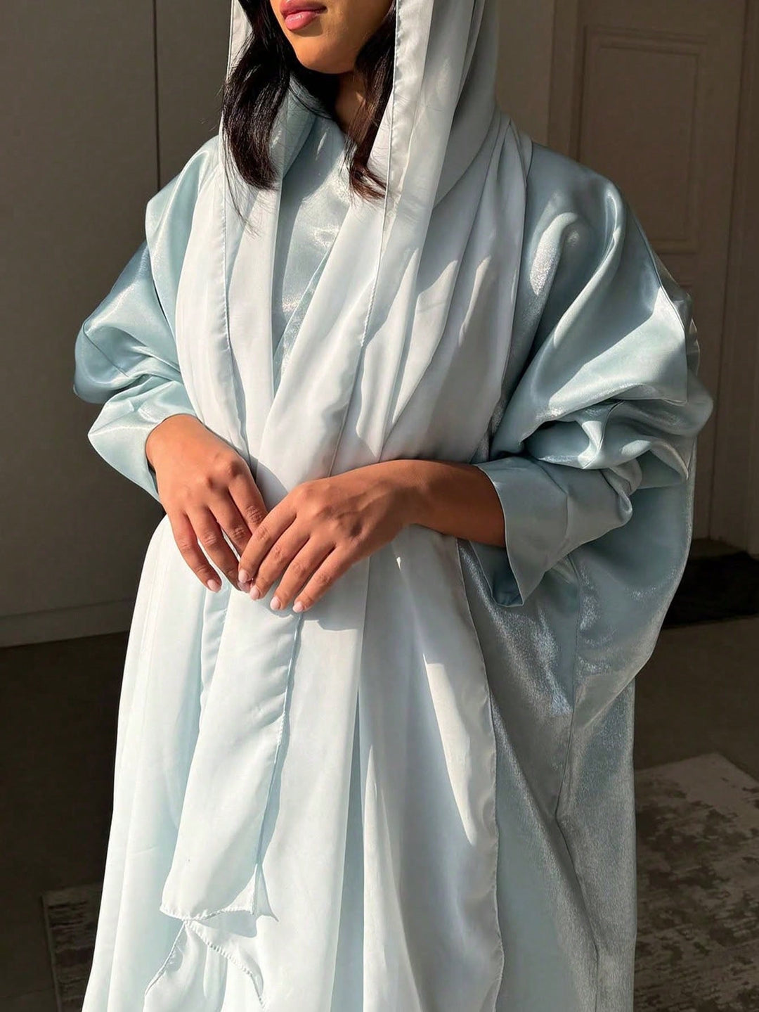 Set caftan și jalabiya SHEIN, albastru