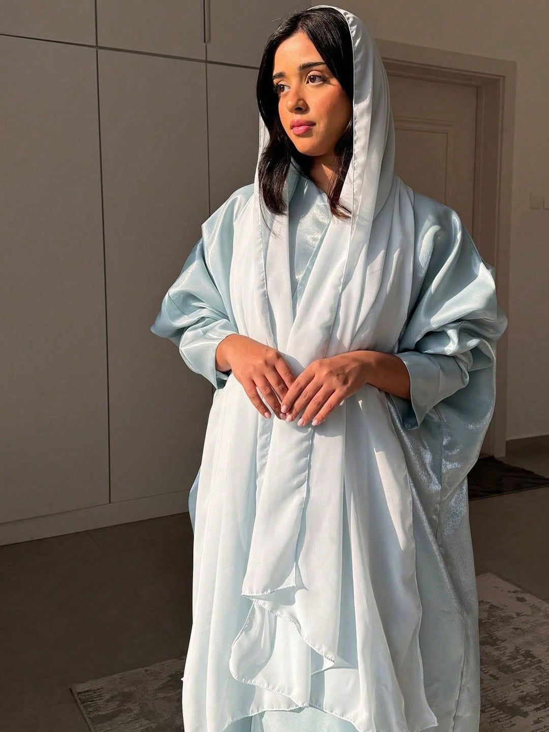 Set caftan și jalabiya SHEIN, albastru