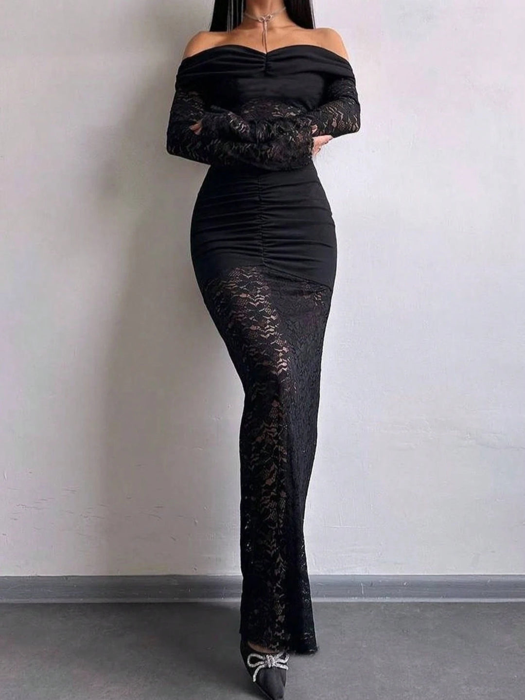 SHEIN Maxi ruha, fekete