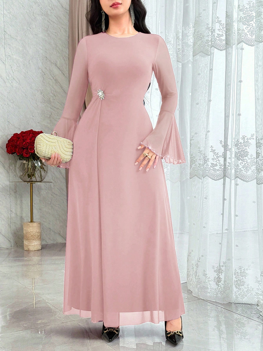 Rochie midi SHEIN, roz