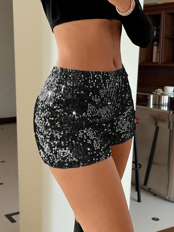 Pantaloni scurți SHEIN, negru