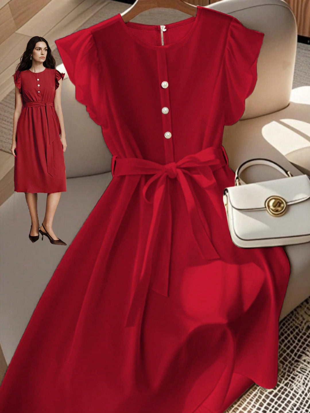 Rochie maxi SHEIN, roșu