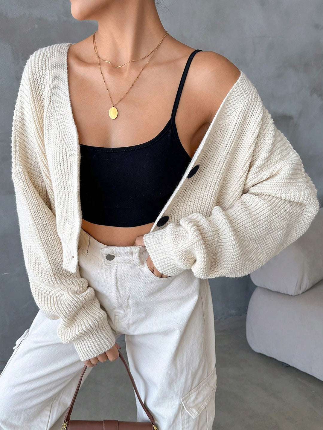 Cardigan SHEIN, crem