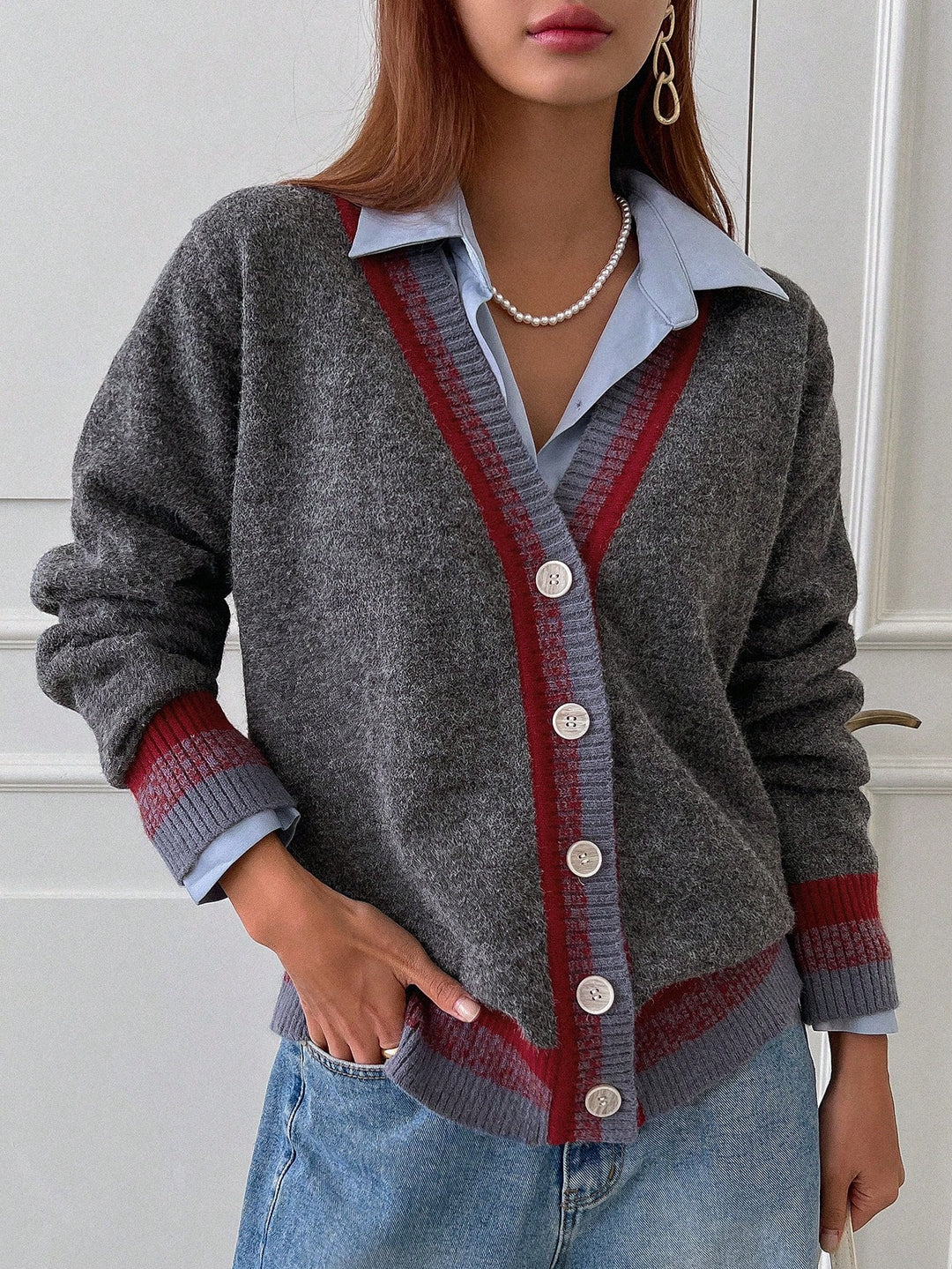 Cardigan SHEIN, gri