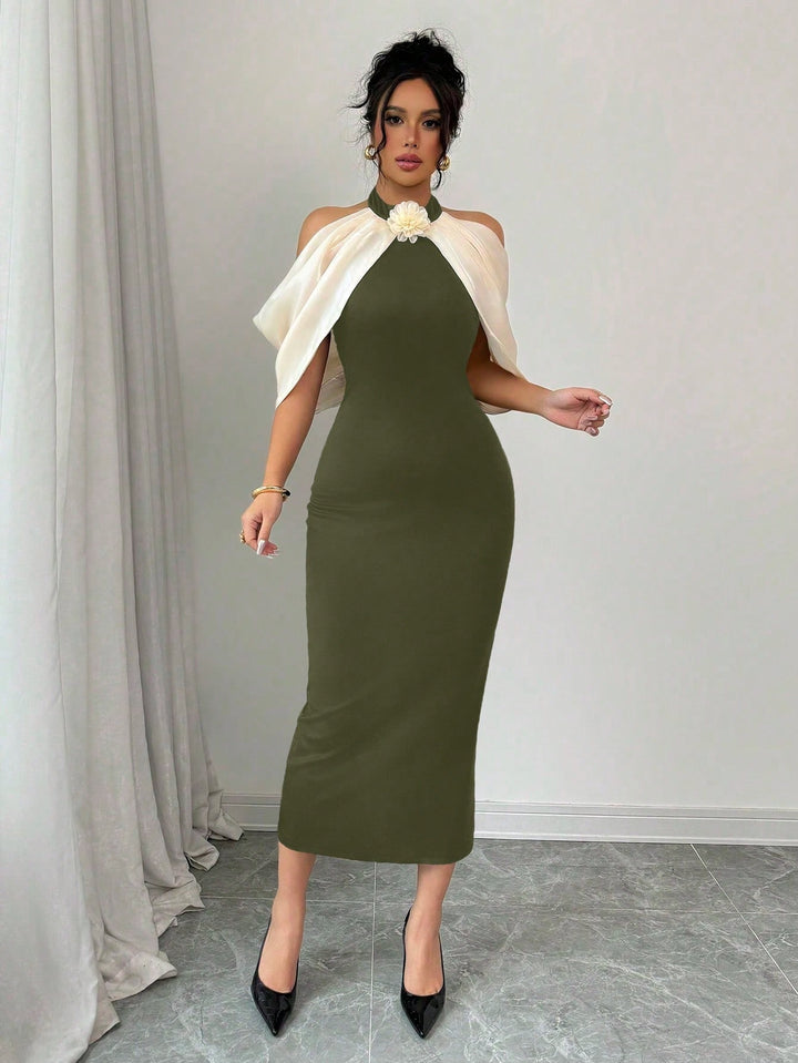 Rochie maxi SHEIN, kaki
