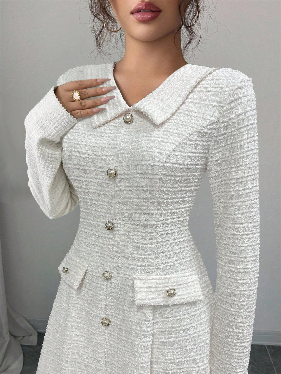 Rochie midi SHEIN, alb