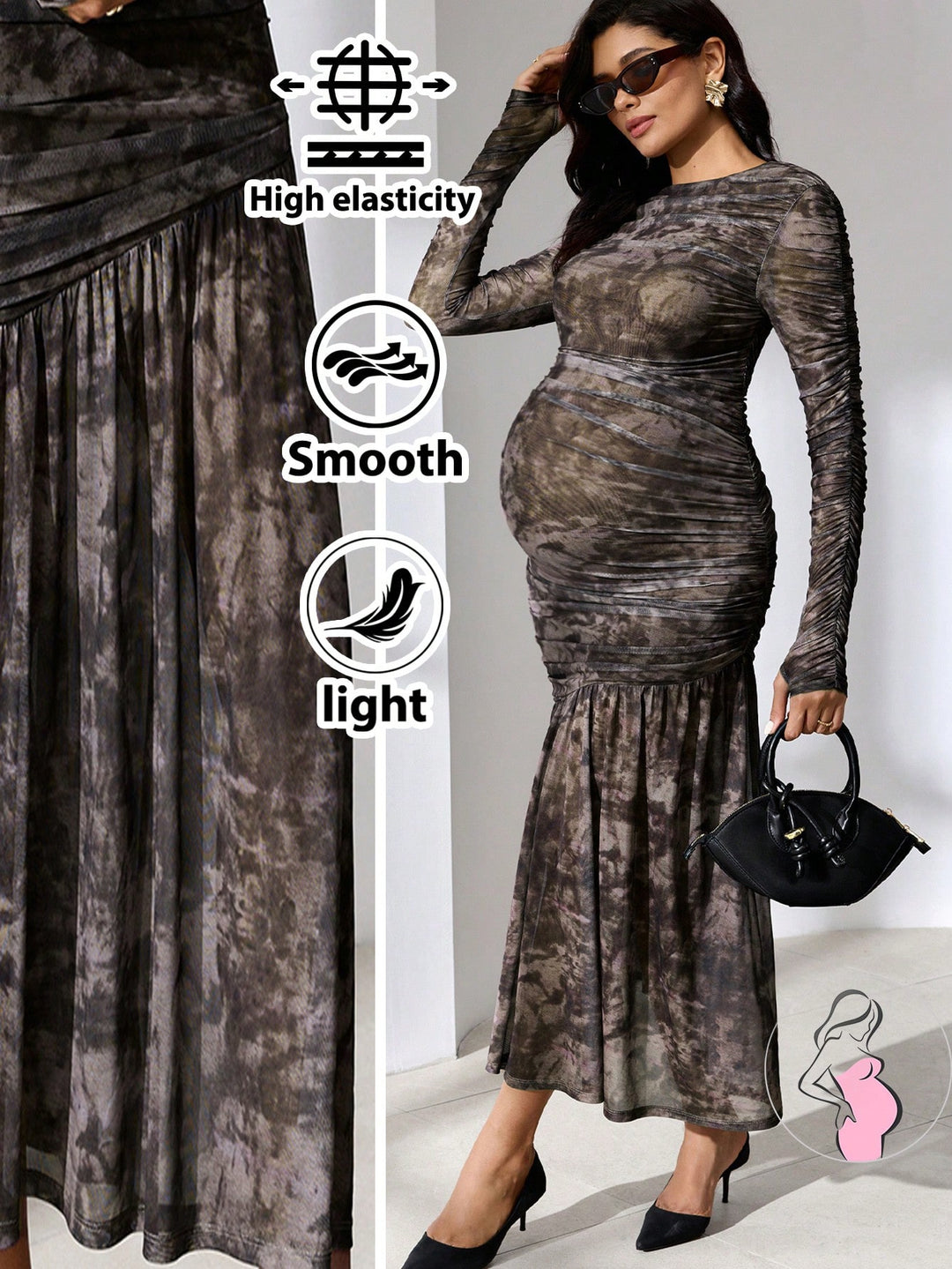 Rochie maxi SHEIN, maro