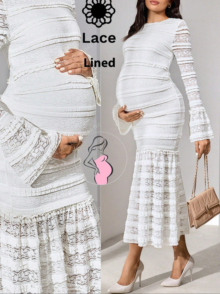 Rochie maxi SHEIN, crem
