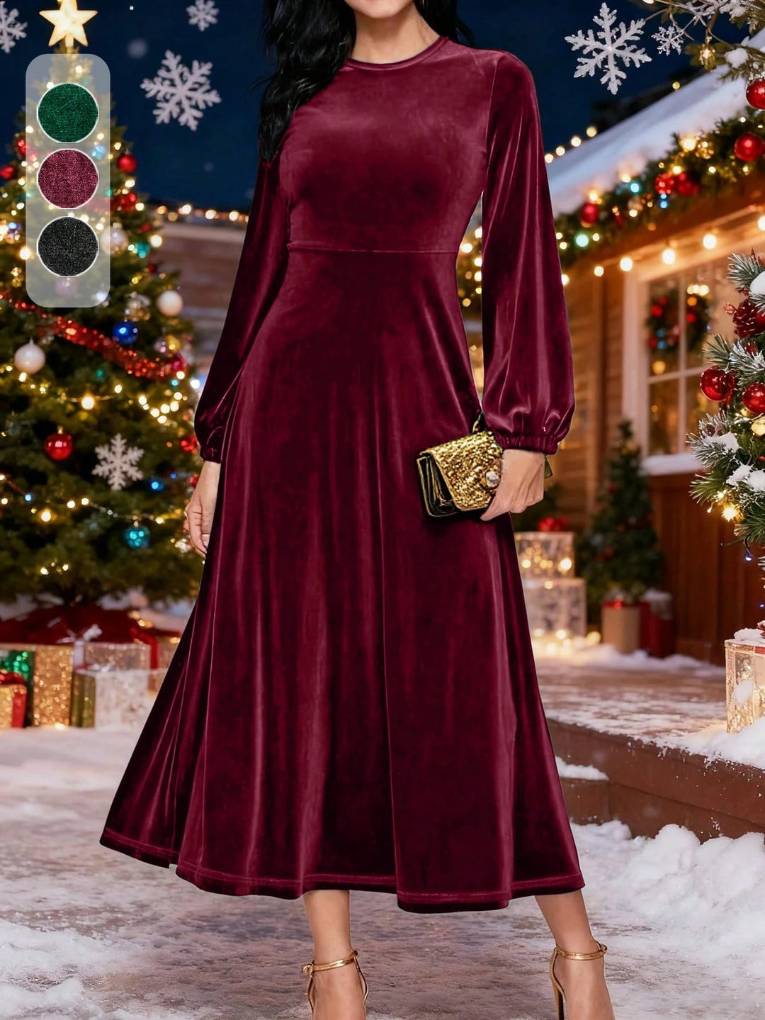 Rochie maxi SHEIN, vișiniu