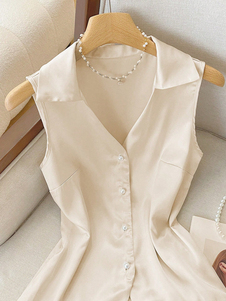 Bluza fără mâneci SHEIN, auriu