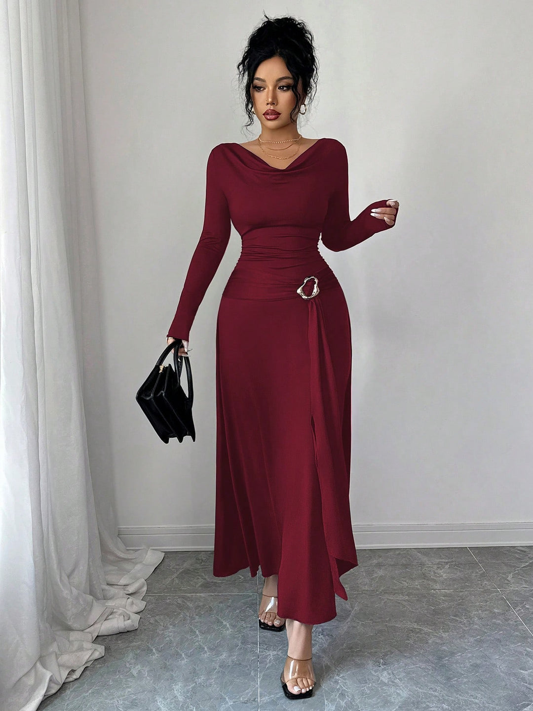 Rochie maxi SHEIN, vișiniu