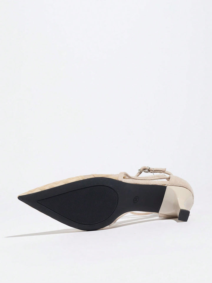 Pantofi cu toc SHEIN, bej