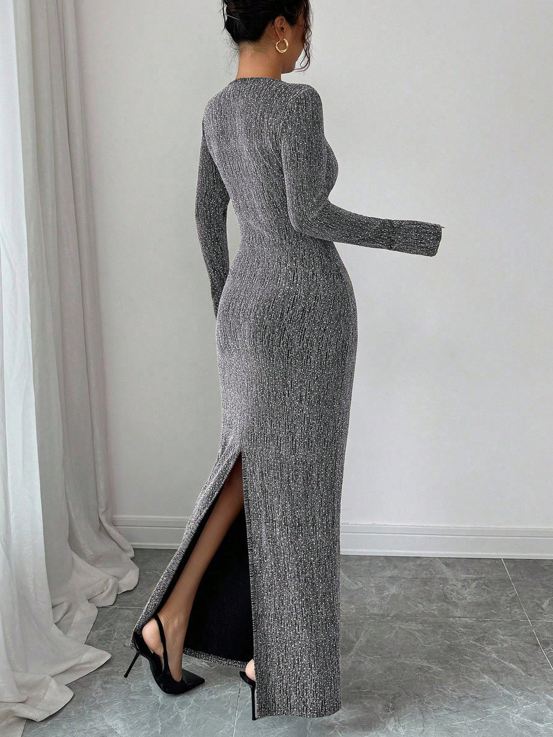 Rochie maxi SHEIN, argintiu