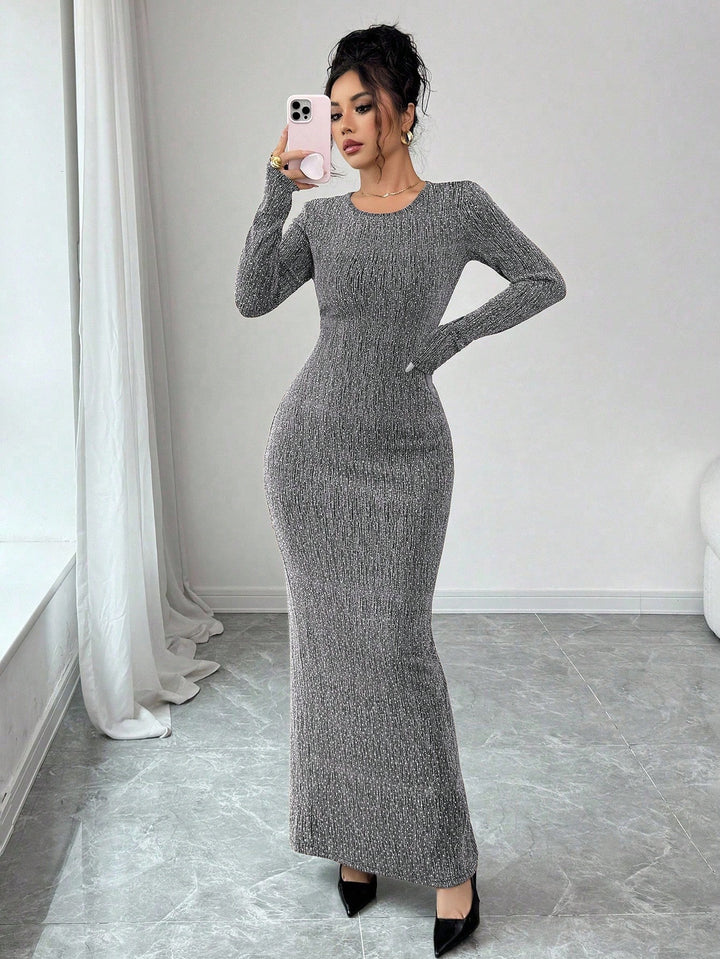 Rochie maxi SHEIN, argintiu