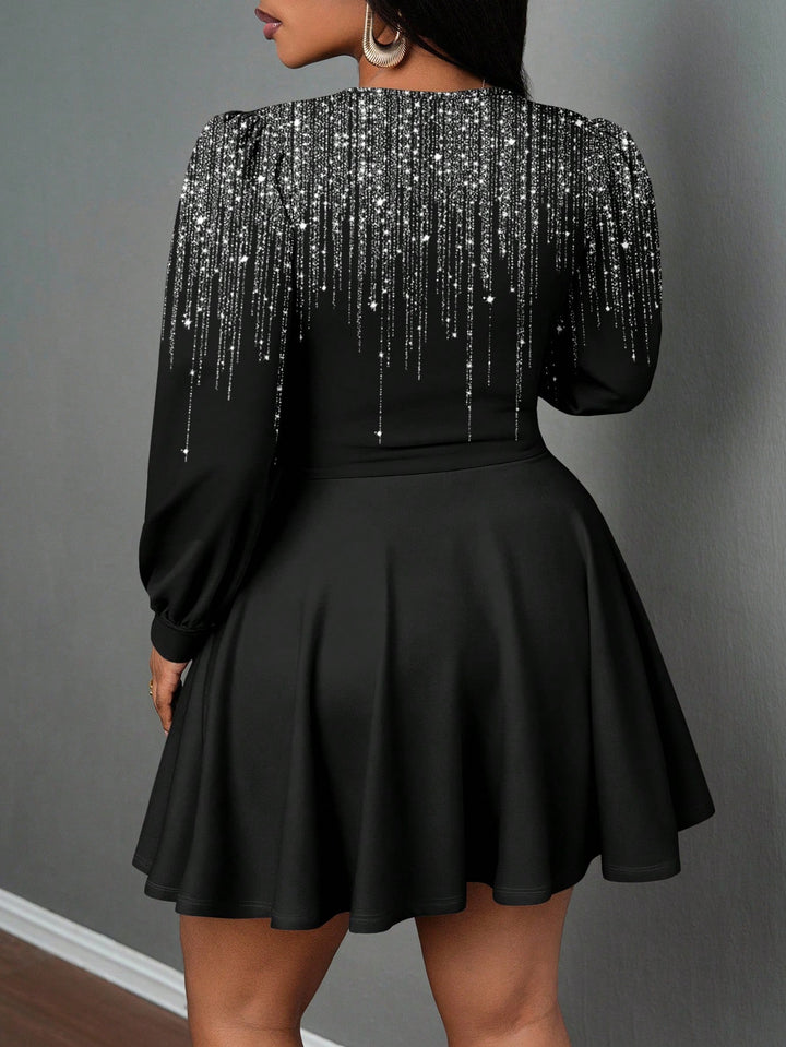 Shein Curve+ miniruha, fekete