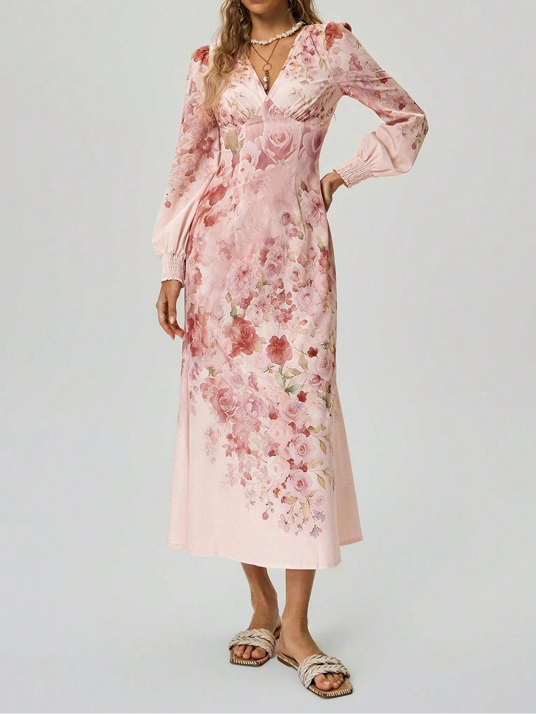 Rochie maxi Shein, roz